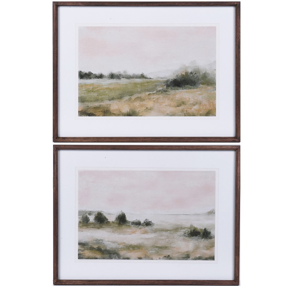 Set of Two Framed Shore Line Wall Prints 70cm