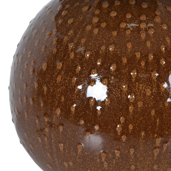 Brown Ceramic Pimpled Ball Table Lamp with Shade 63cm