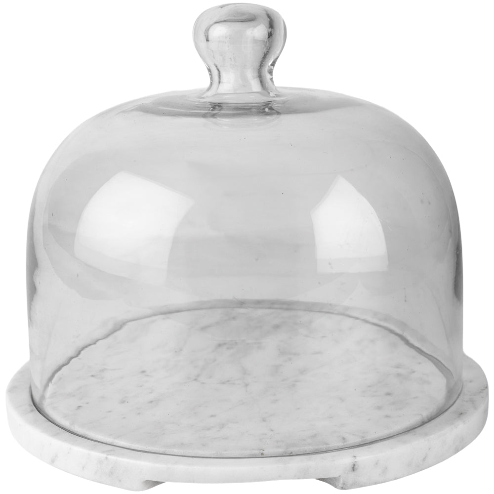 Glass Cloche with Marble Base 23cm