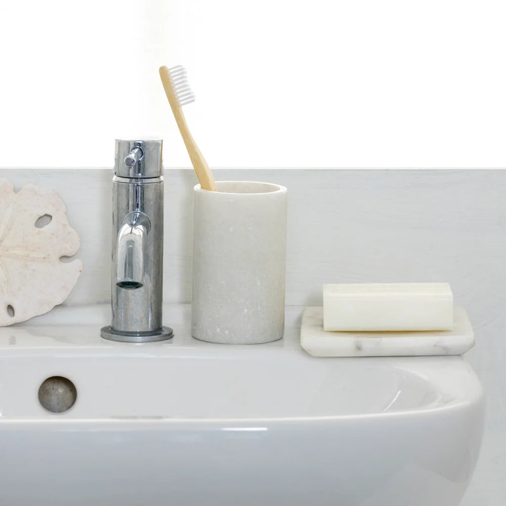 White Marble Tumbler 10cm