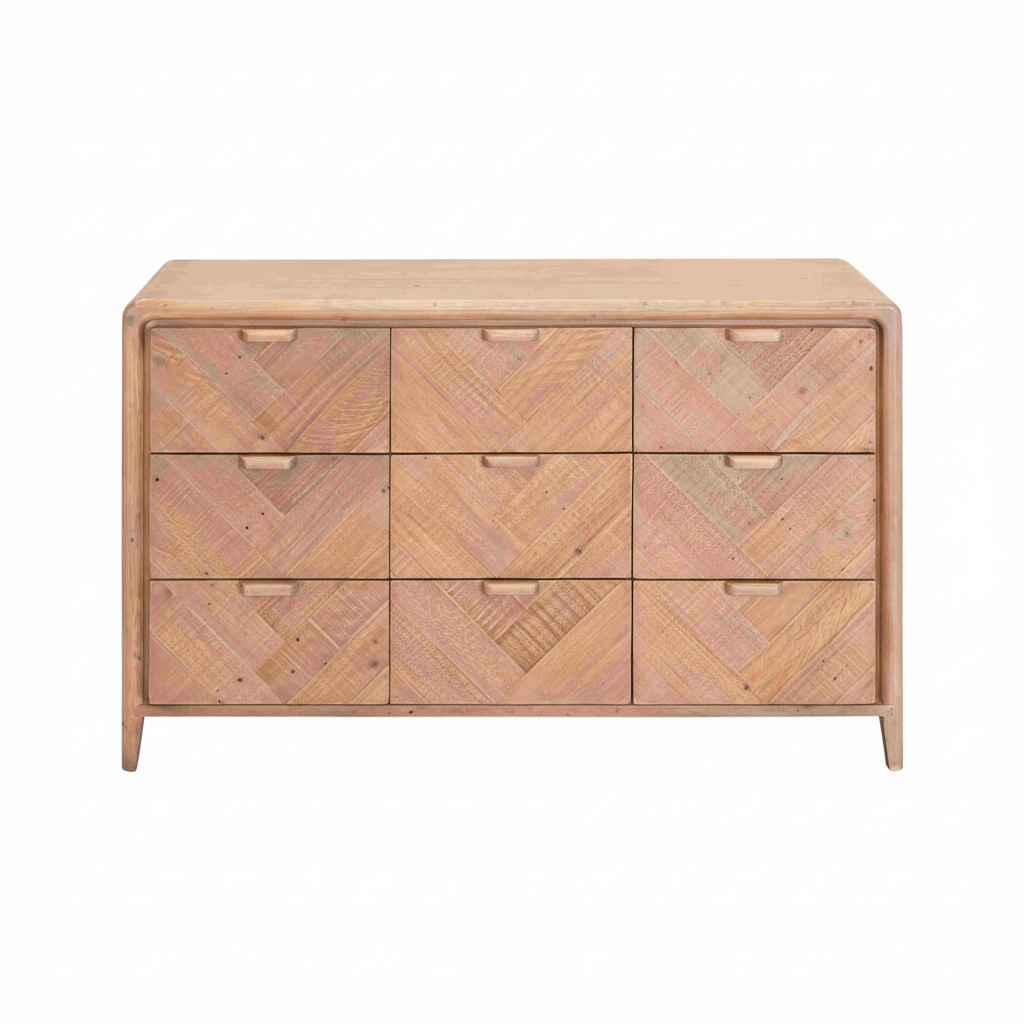 Atauro Nine Drawer Chest of Drawers 140cm Wide b