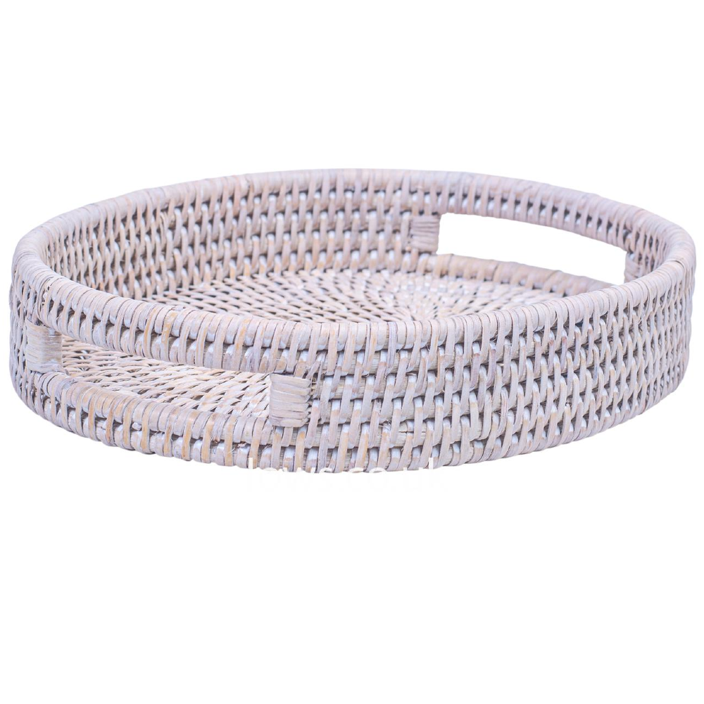 Artisan Weave Round Tray with Handles 25cm | Annie Mo's