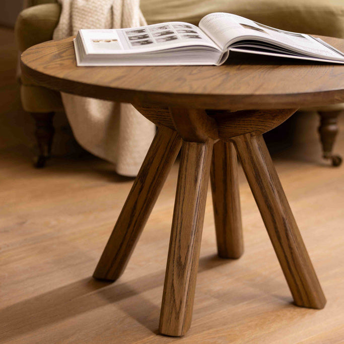 Austin Oak Round Coffee Table 70cm | Annie Mo's