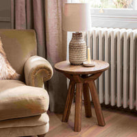 Austin Oak Round Lamp Table 45cm | Annie Mo's