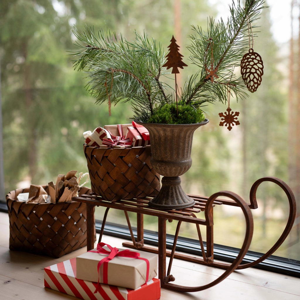 Rust Red Decorative Sleigh 60cm