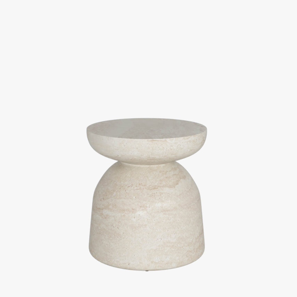 Abigail Ahern Diablo Side Table (Light Travertine) 44cm High