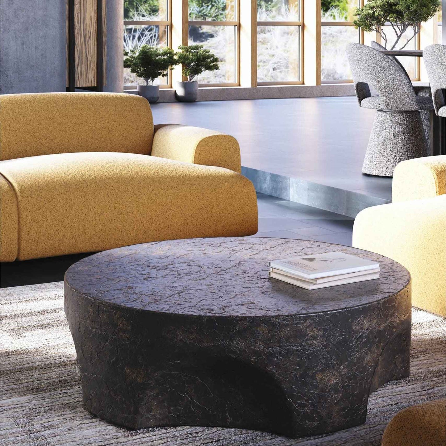 Abigail Ahern Pinch Coffee Table (Brown Slate) 90cm | Annie Mo's