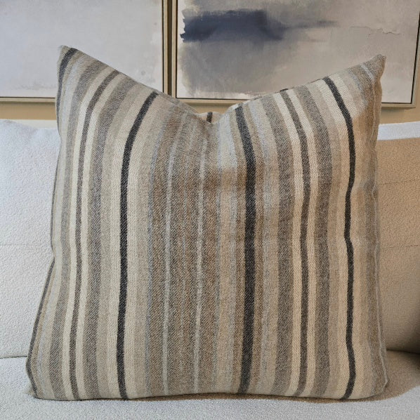 Abraham Moon Natural Stripe Square Cushion 59x59cm