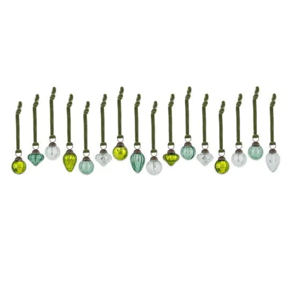 Adisa Bauble Jar - Mixed Green and Clear - Set of 16