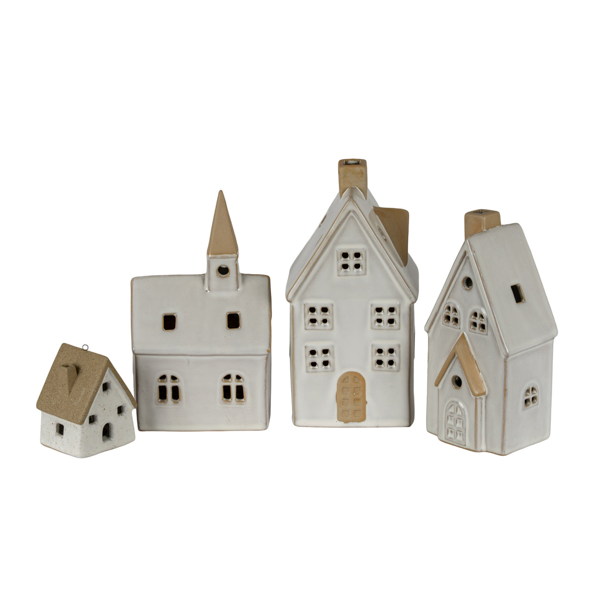 Alora Ceramic Large Town Cottage With LED Lights 8cm-C