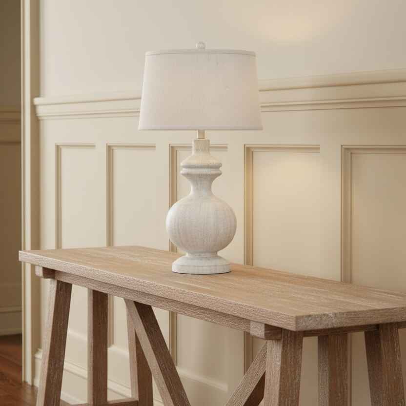 Amorie Table Lamp With Linen Shade 71cm | Annie Mo's