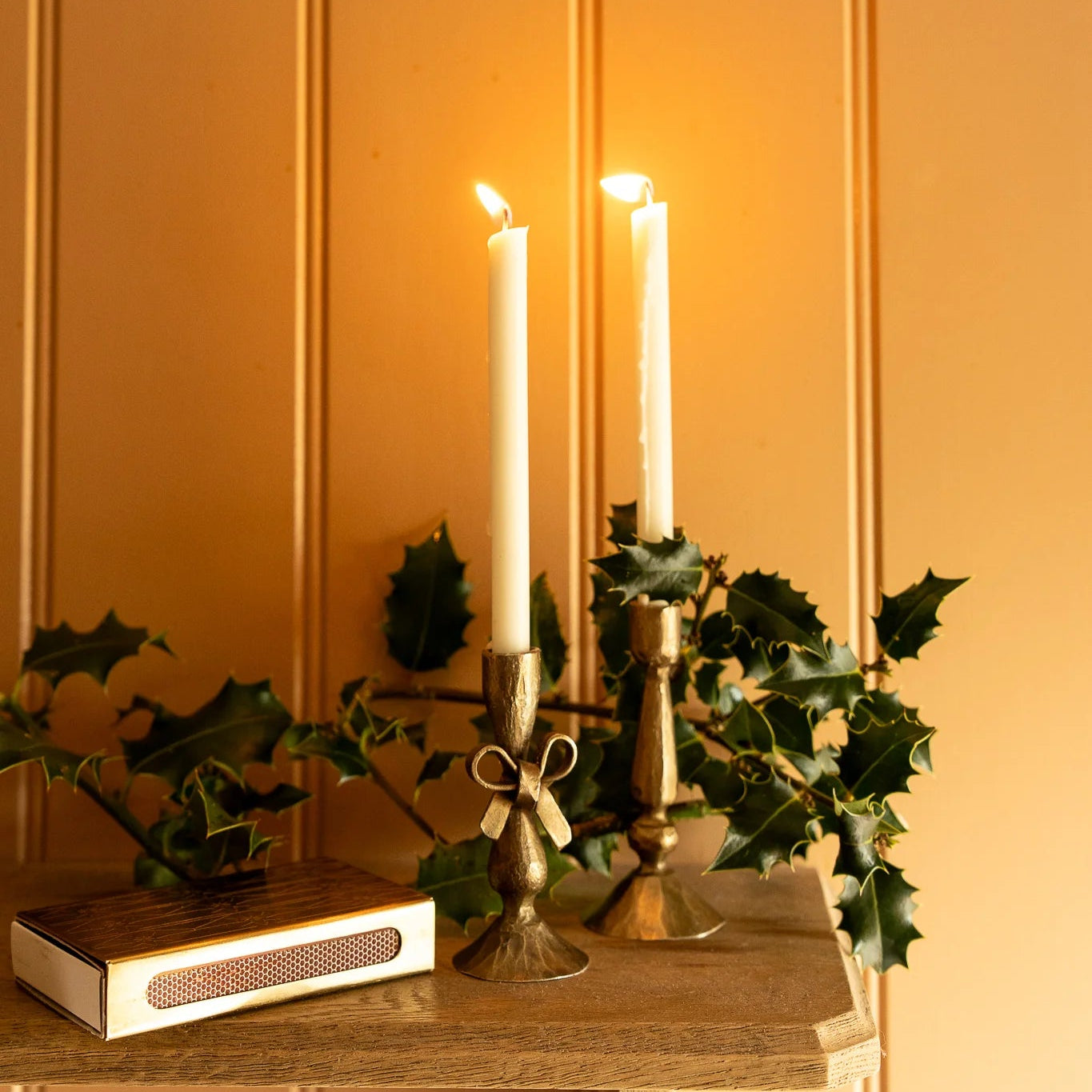 Antique Brass Finish Bow Candle Holder with Six Candles | Annie Mo's4