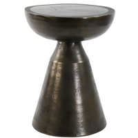 Antiqued Bronze Circular PASJA Side Table 53cm | Annie Mo's