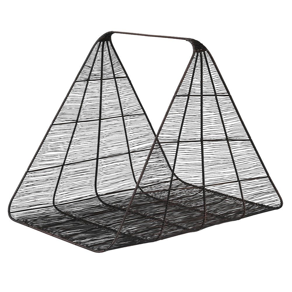 Antiqued Bronze Mesh Log Basket 56cm C