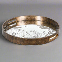 Antiqued Gold Mirrored Grasses Tray 36cm | Annie Mo's
