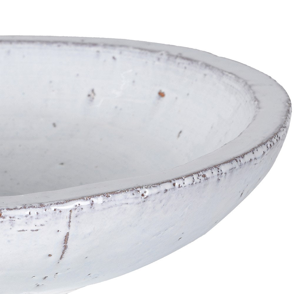 Antiqued White Glazed Bowl -1