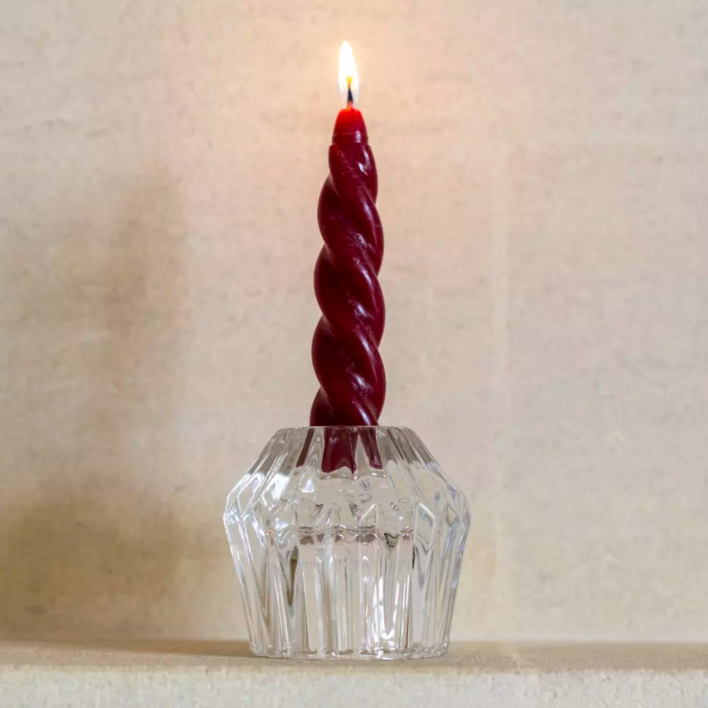 Clear Glass Duo Candleholder