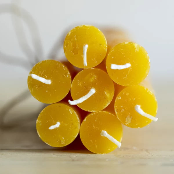 Rustic Dinner Candle Ochre 27cm