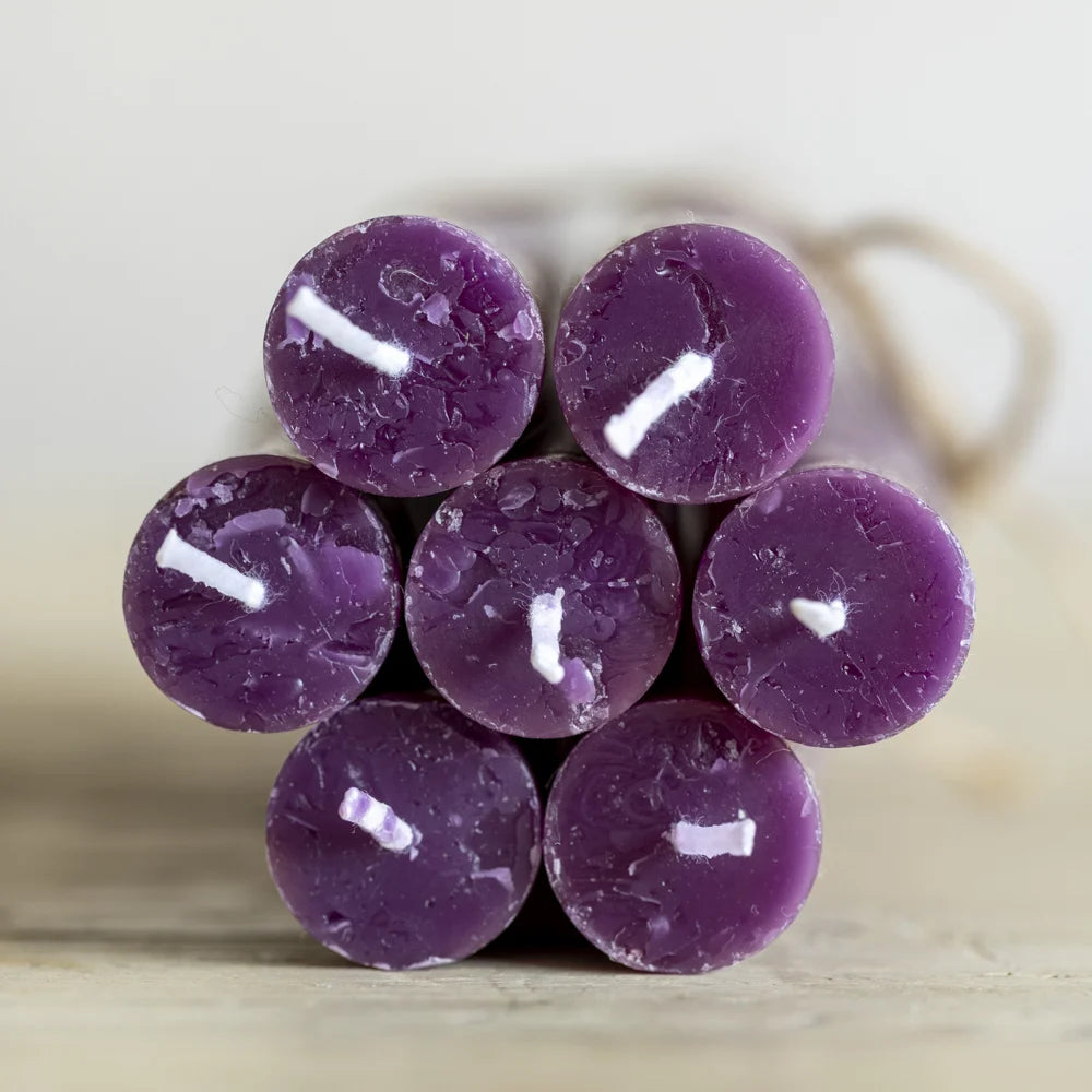 Rustic Dinner Candle Amethyst 27cm