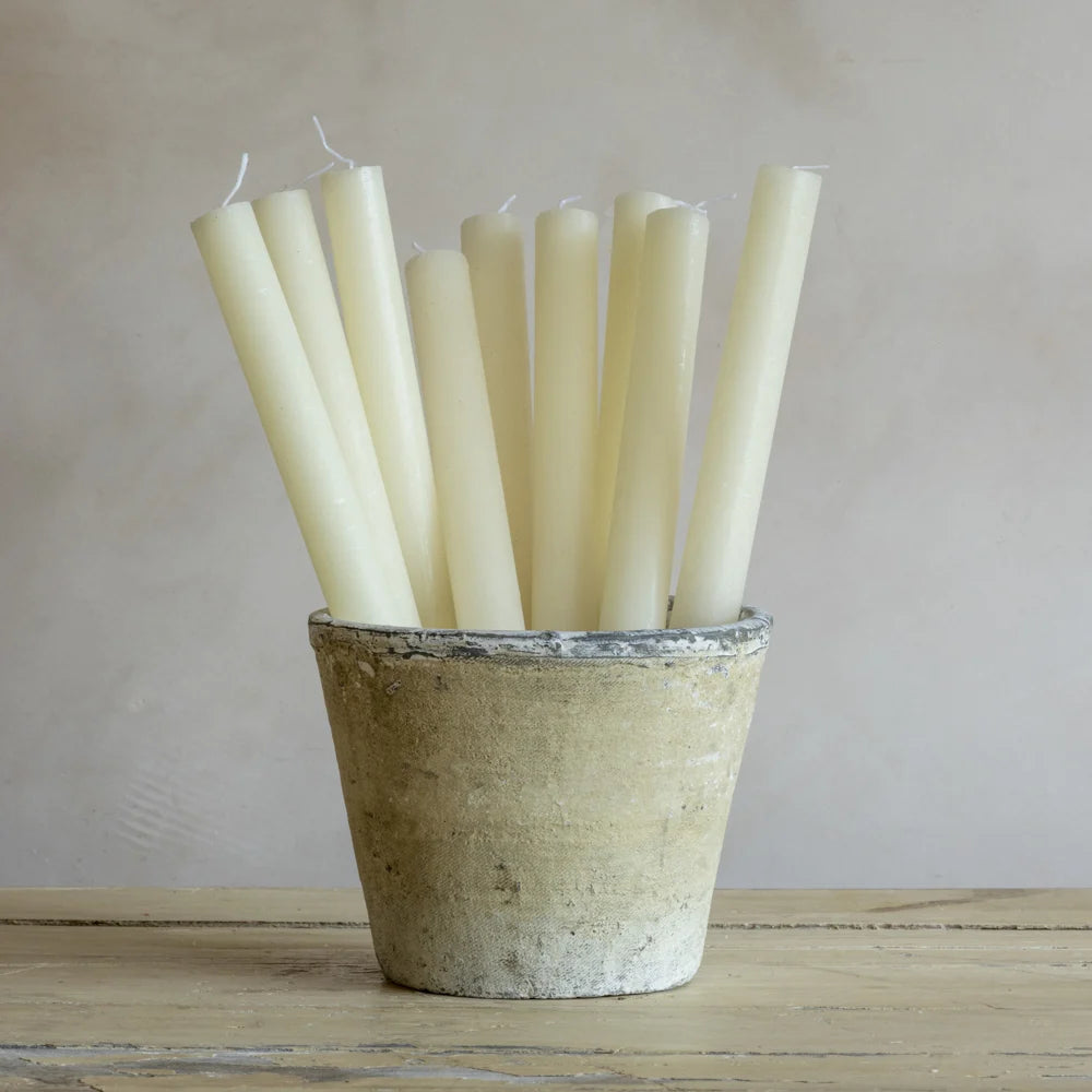 Rustic Dinner Candle Ivory 27cm