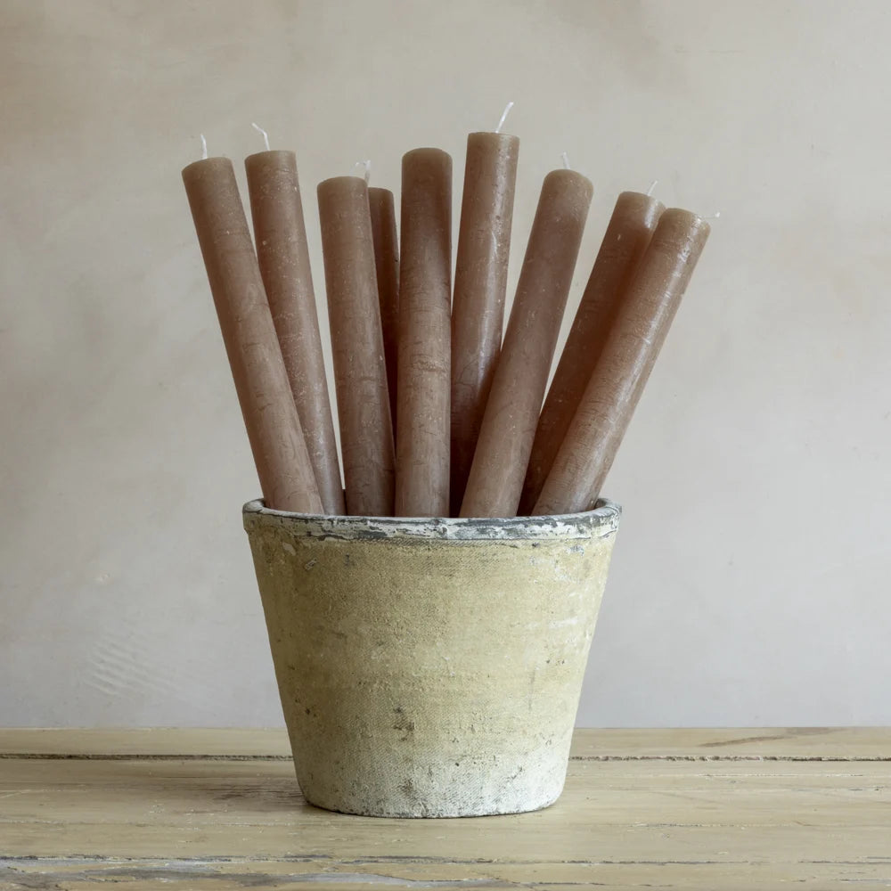 Rustic Dinner Candle Caramel 27cm