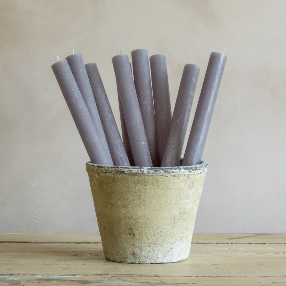 Rustic Dinner Candle Light Grey 27cm