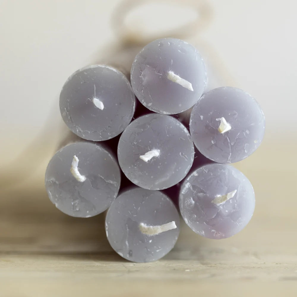 Rustic Dinner Candle Light Grey 27cm