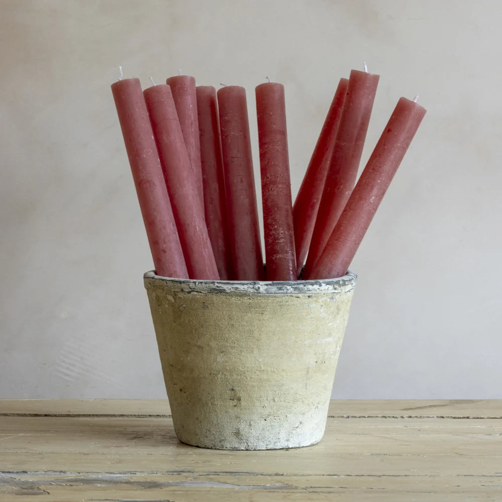 Rustic Dinner Candle Dusky Pink 27cm