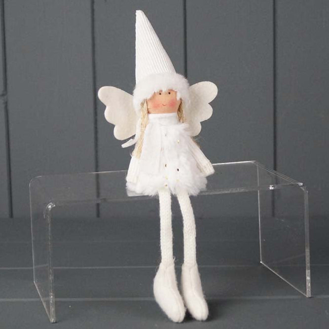 White Christmas Fairy in Furry Dress | Annie Mo's