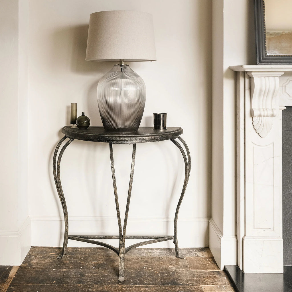 Clovelly Half-Moon Iron Side Table 89cm | Annie Mo's