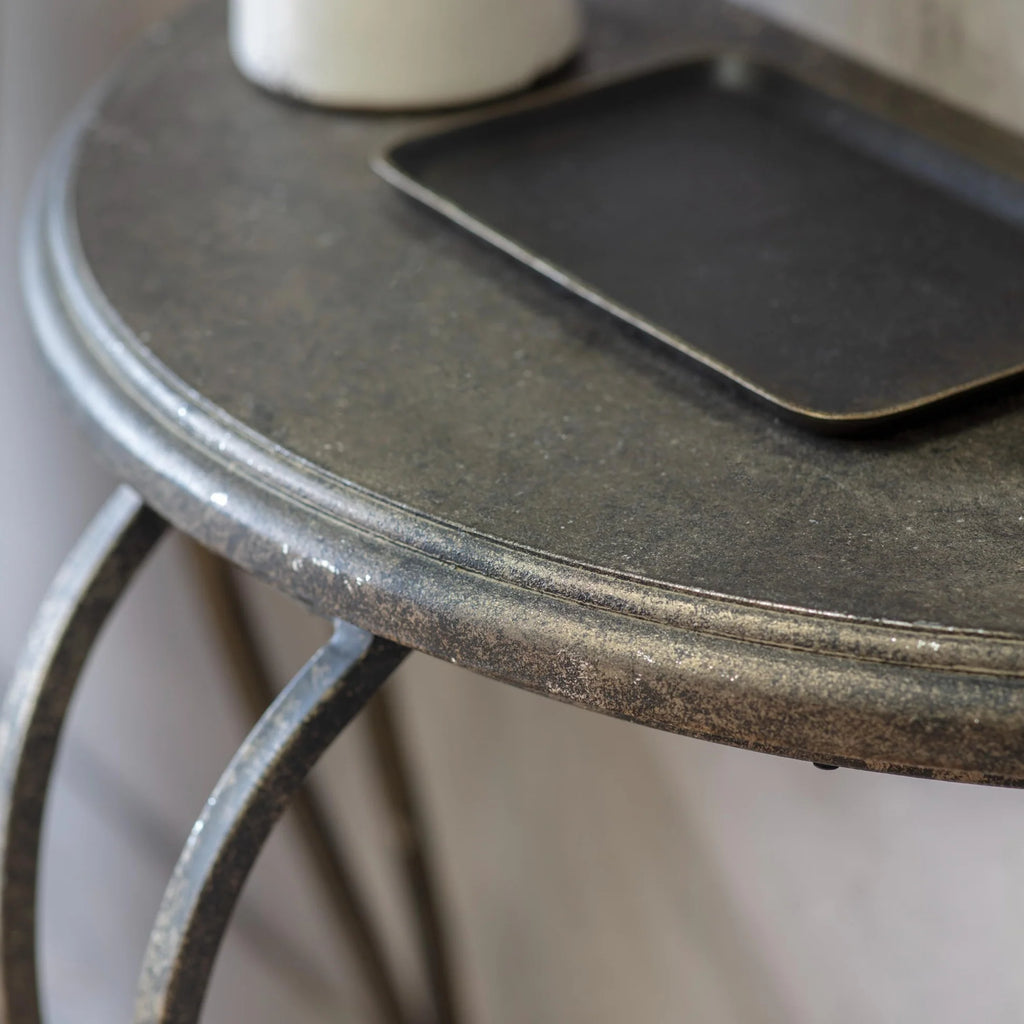 Clovelly Half-Moon Iron Side Table 89cm