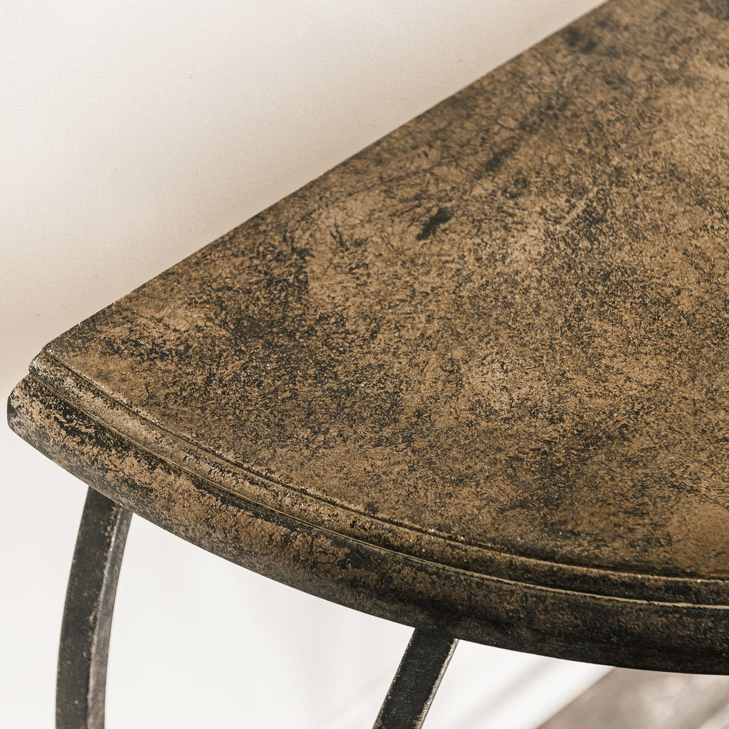 Clovelly Half-Moon Iron Side Table 89cm