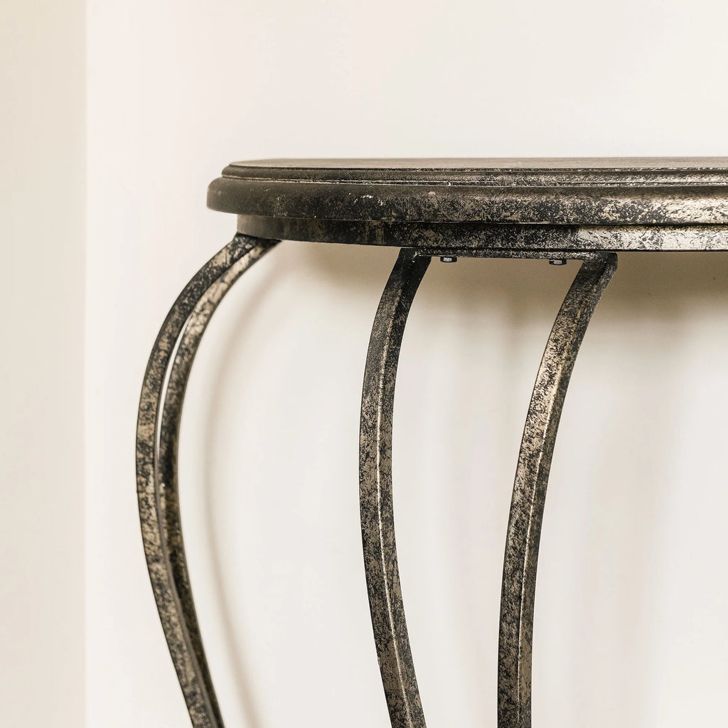 Clovelly Half-Moon Iron Side Table 89cm