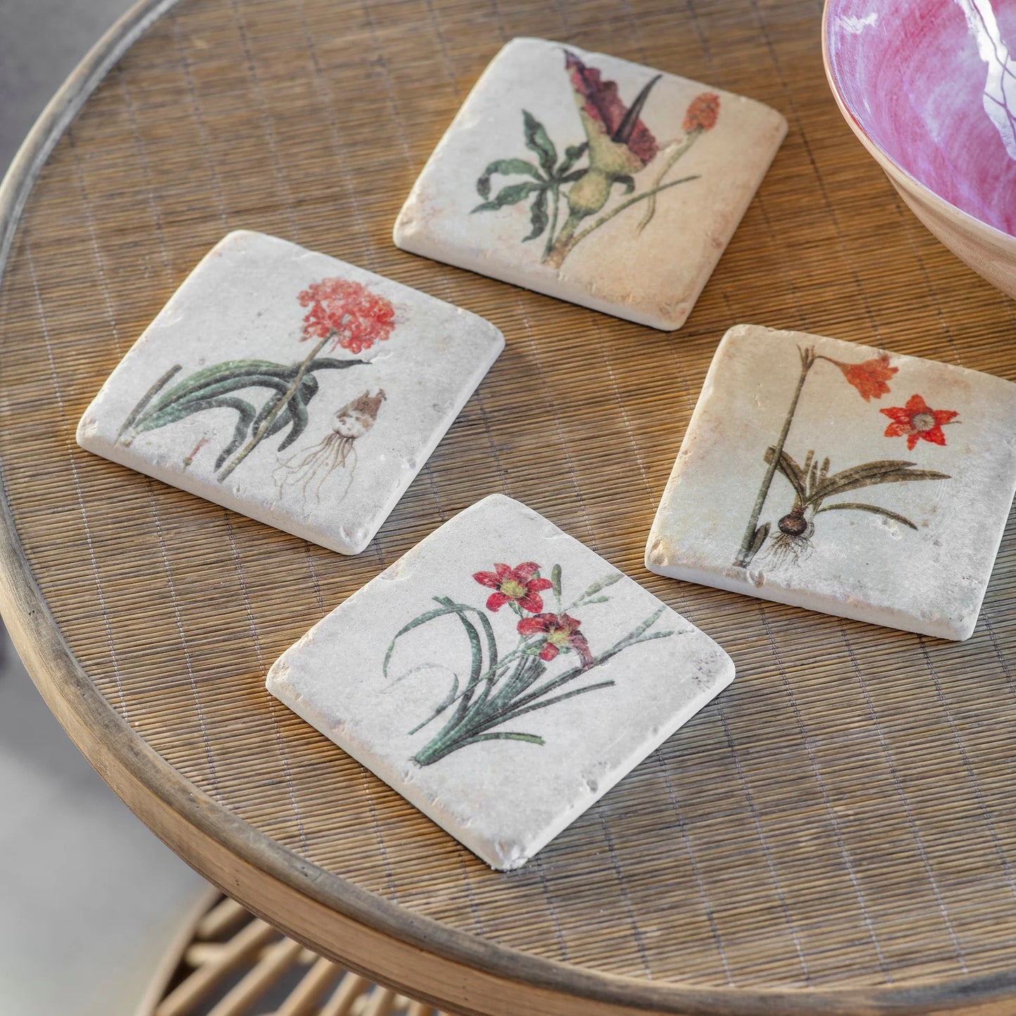 Clayton Set of Four Floral Coasters | Annie Mo's