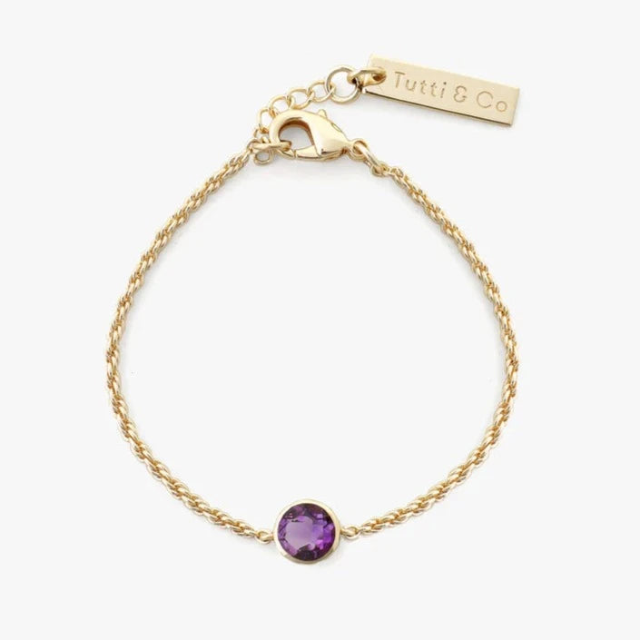 Birthstone Bracelet Gold - Choice of Month Stones-B