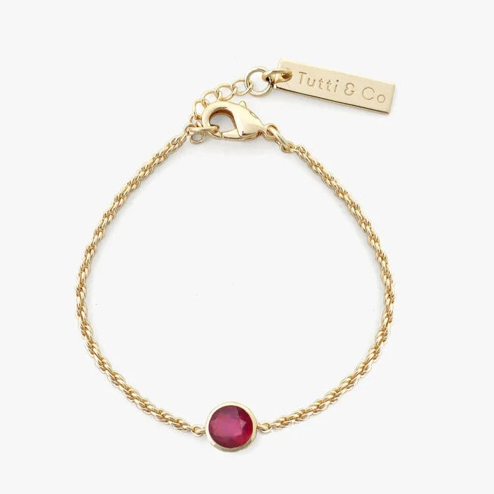 Birthstone Bracelet Gold - Choice of Month Stones-G