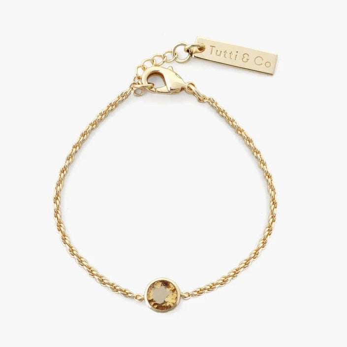 Birthstone Bracelet Gold - Choice of Month Stones-K