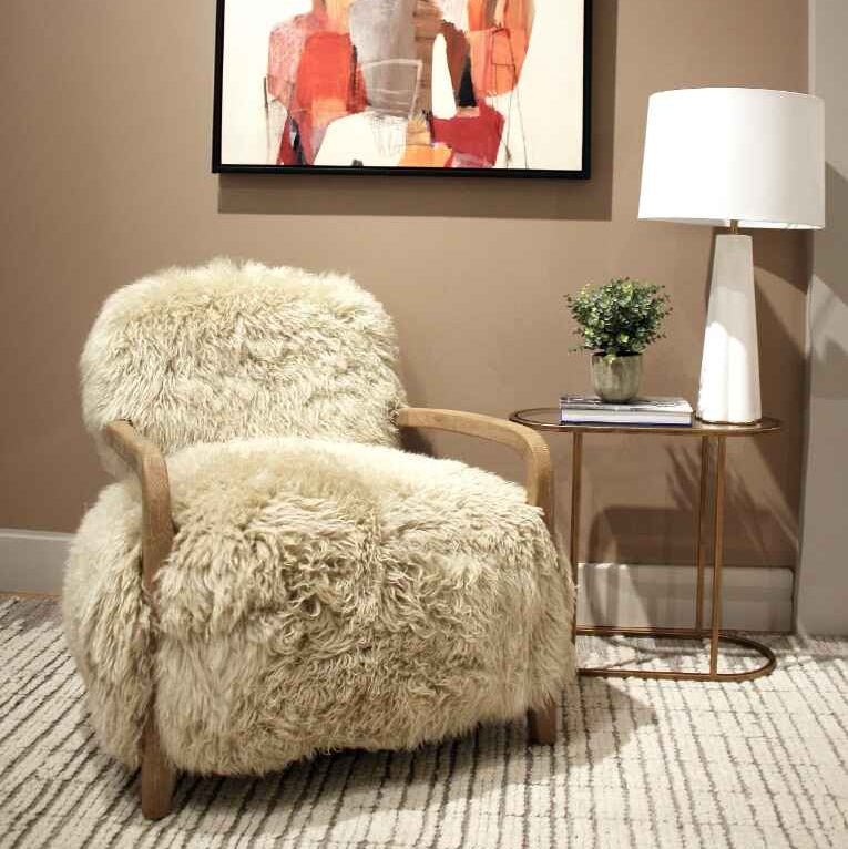 Baaarb Real Sheepskin Accent Chair – Genuine Sheepskin Designer Seating-B