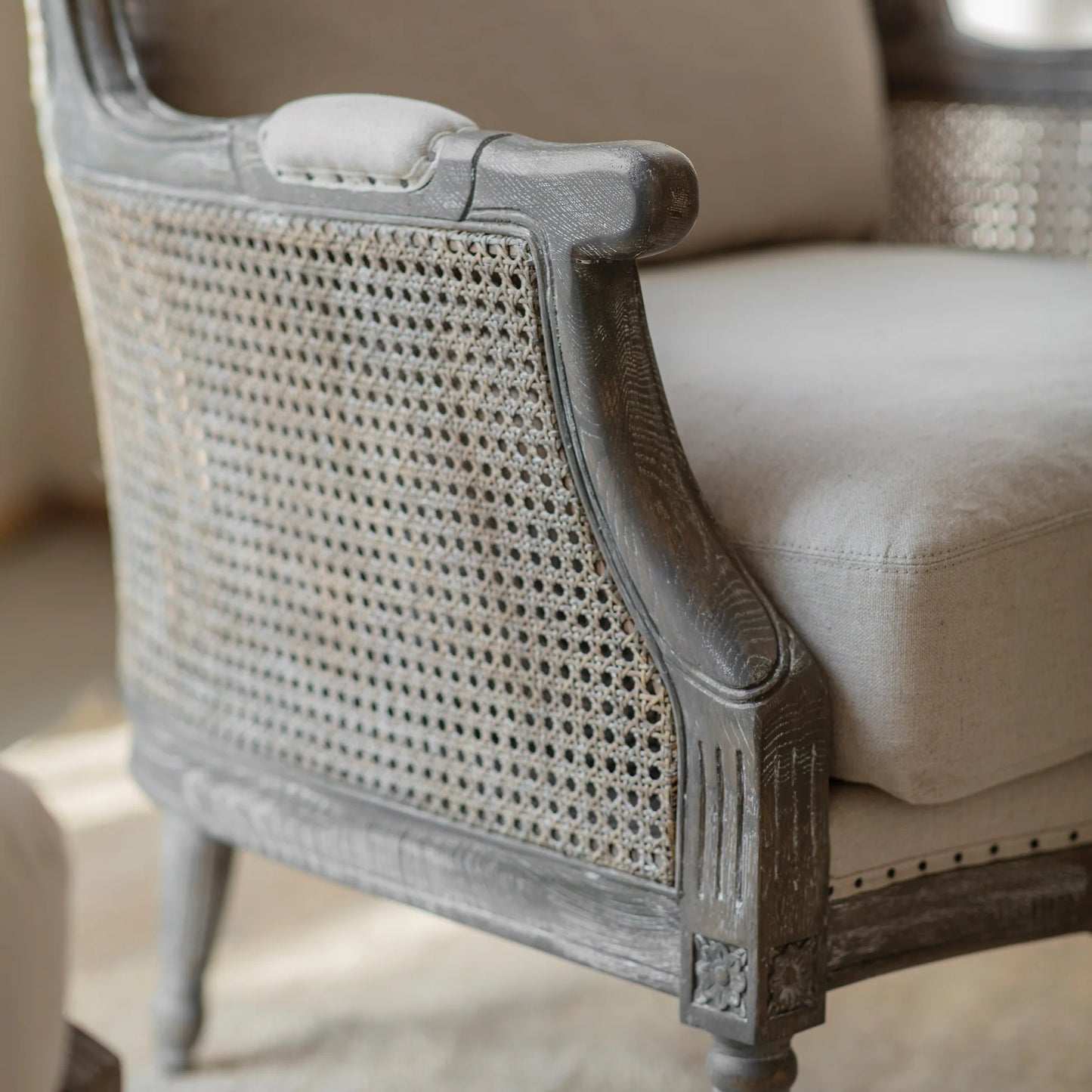 Barton Wingback Bergere Armchair-D