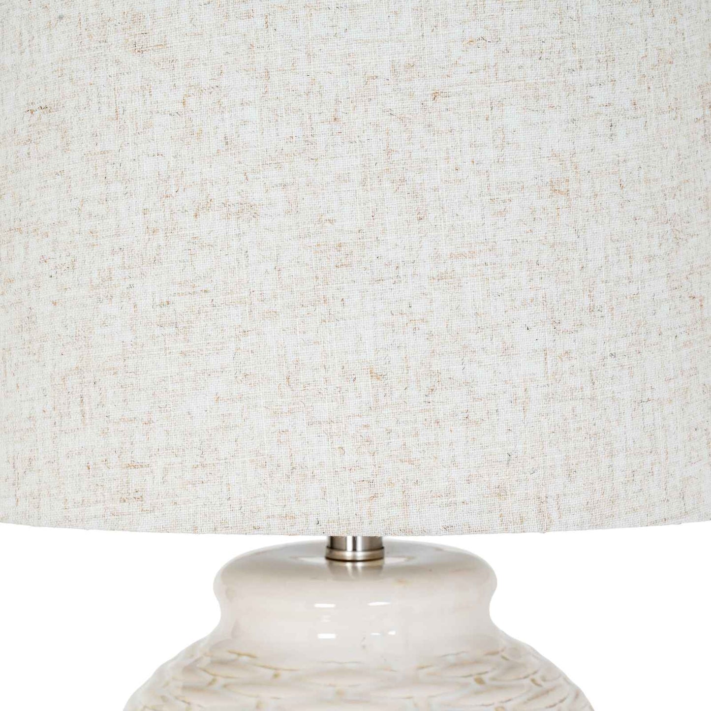 Basket Weave Ceramic Table Lamp With Linen Shade 63cm