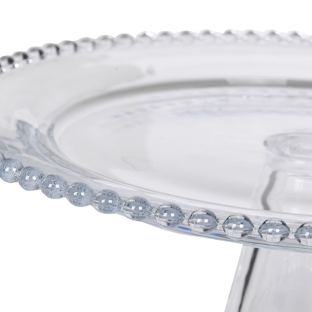 Beaded Edge Glass Cake Stand 31cm-B