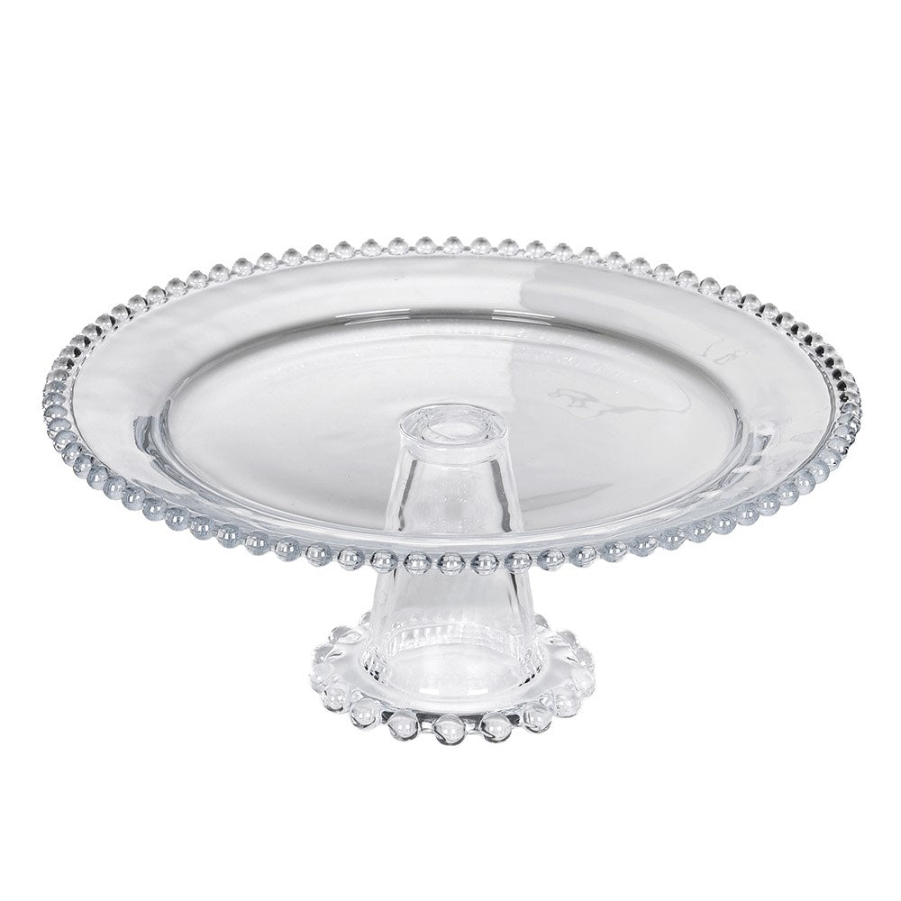 Beaded Edge Glass Cake Stand 31cm
