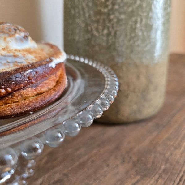 Beaded Edge Glass Cake Stand 1