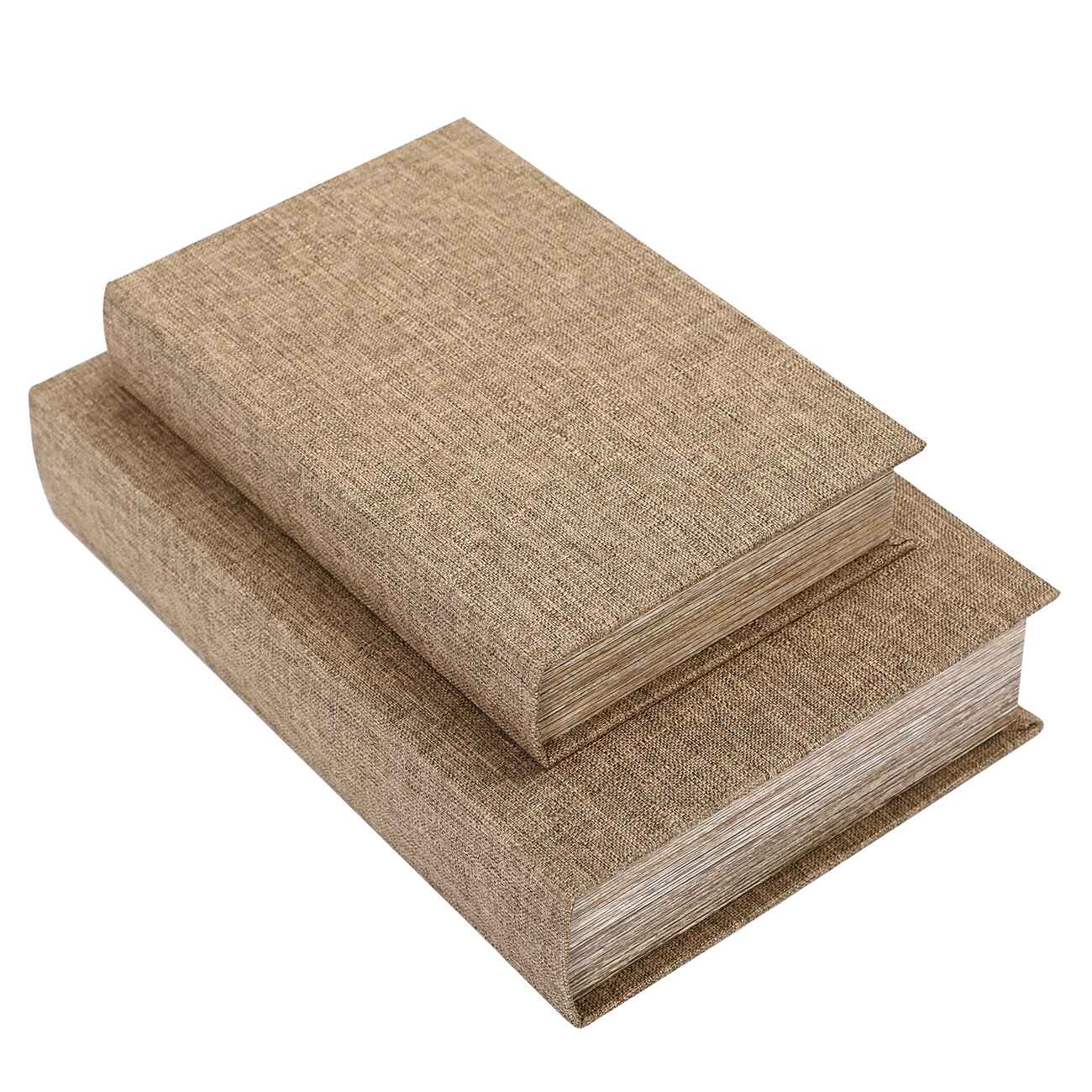 Beige Set of Two Book Boxes 33cm B