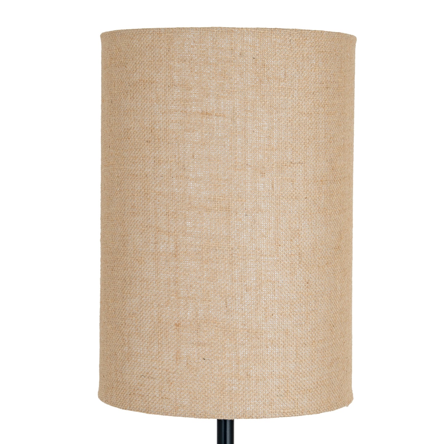 Black Cannon Floor Lamp With Hessian Shade 151cm