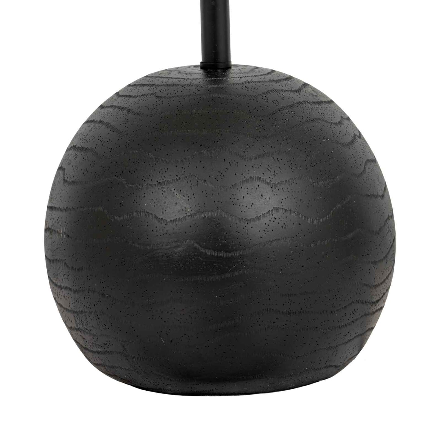 Black Cannon Floor Lamp With Hessian Shade 151cm-E