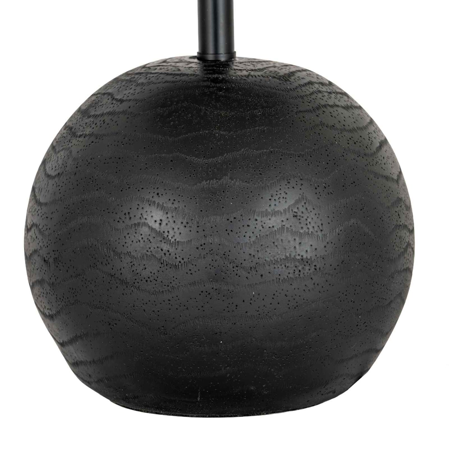Black Cannon Table Lamp With Hessian Shade 61cm