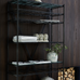 Black Metal and Glass Bookcase 200cm