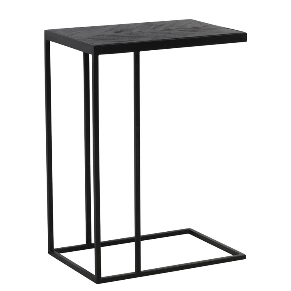 Black Wood and Black Metal Sofa Table 62cm | Annie Mo's