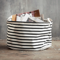 Black and White Striped Basket 40cm | Annie Mo's
